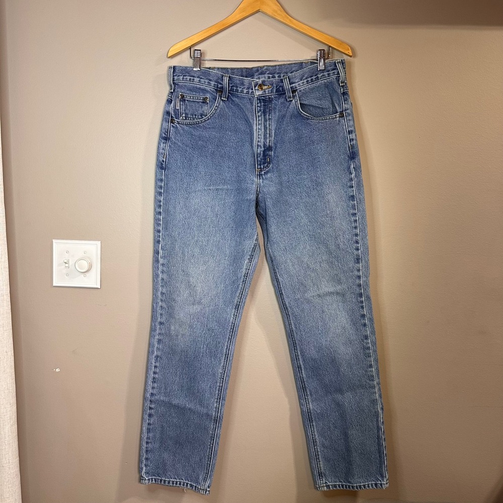 Carhartt B18‎ STW Mens Straight Traditional Fit Jeans Stonewash Blue 36x32